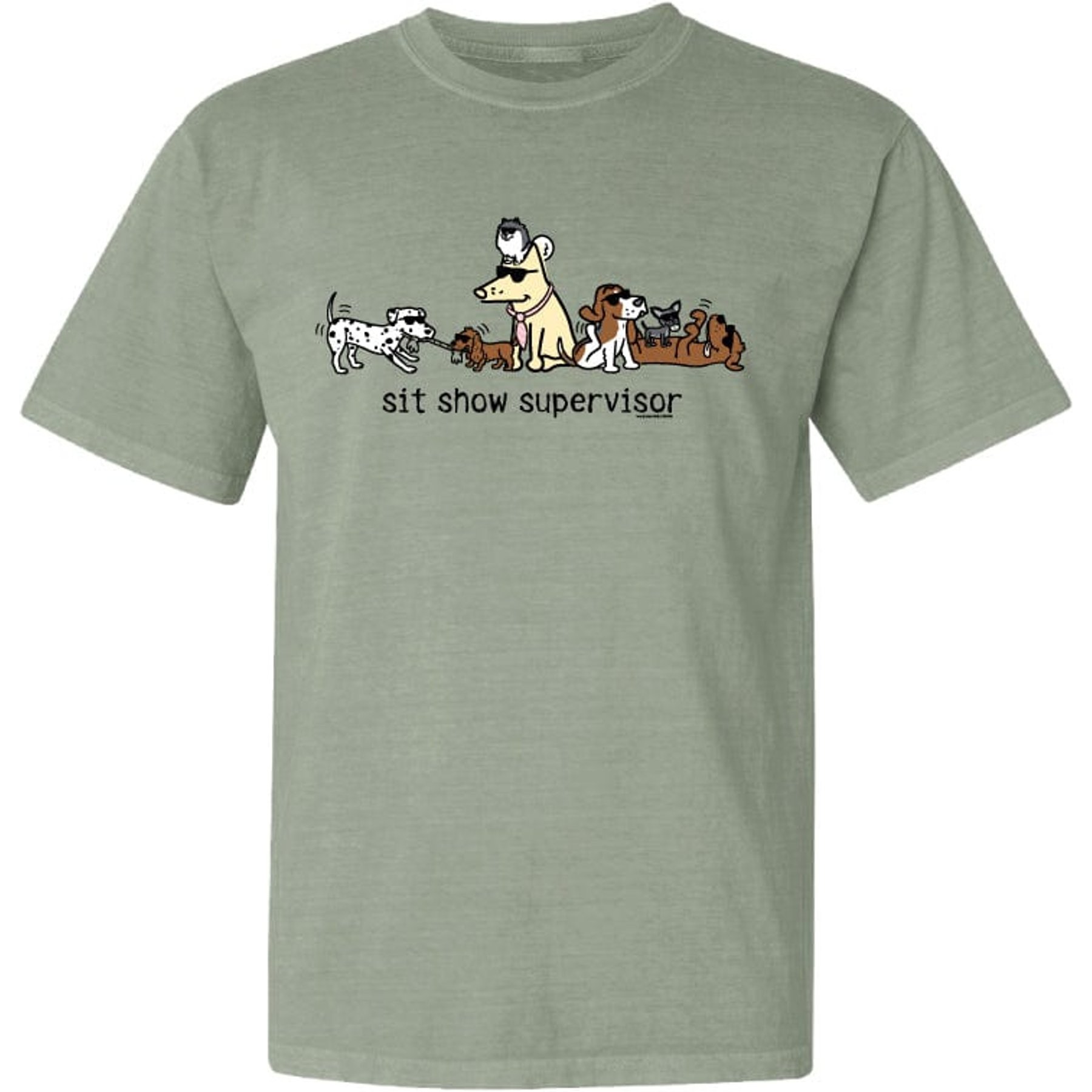 Teddy the Dog Sit Show Supervisor Classic Tee, Seaglass, Large