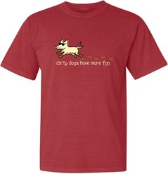 Teddy the Dog Dirty Dogs Have More Fun Classic Tee, Brick, X-Small