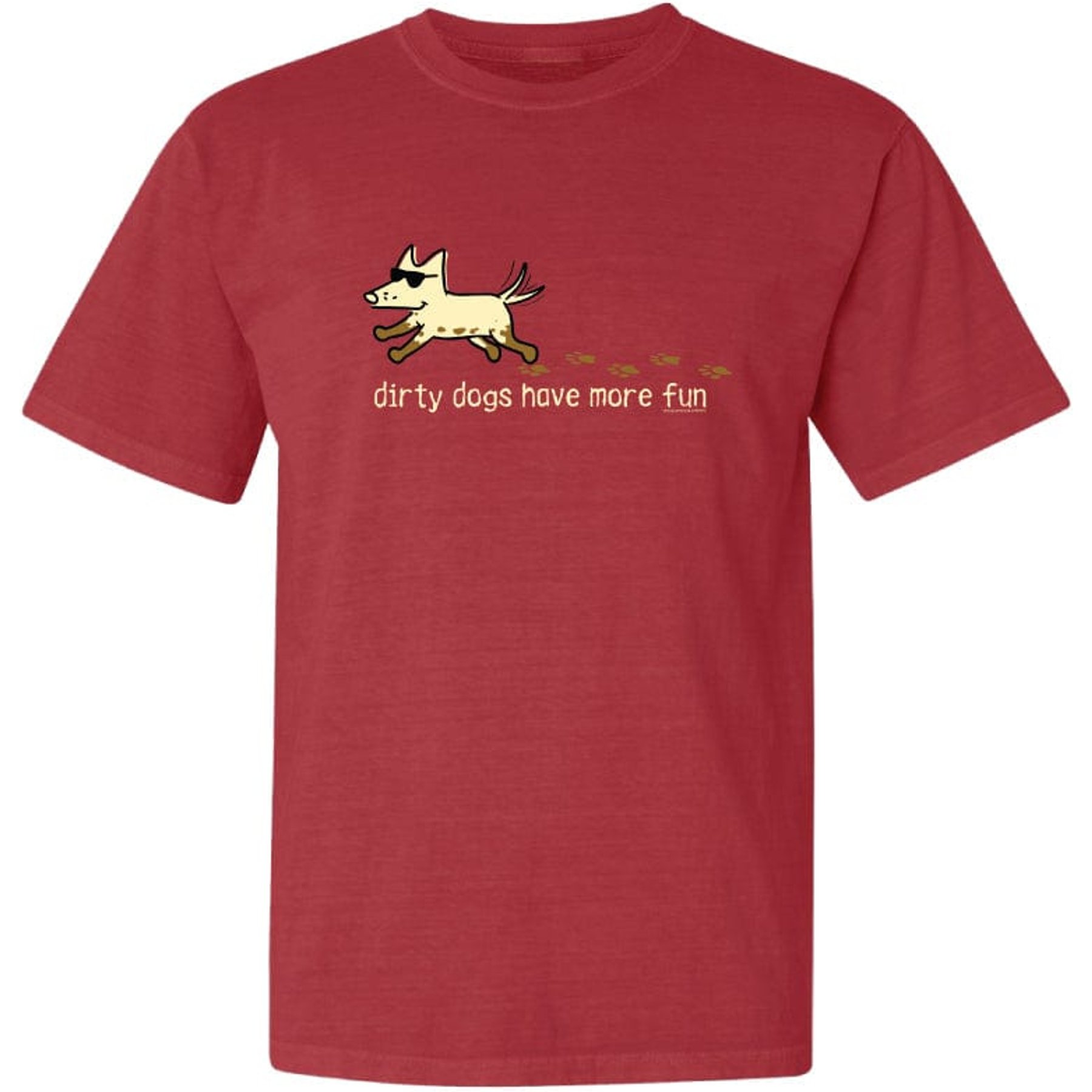 Teddy the Dog Dirty Dogs Have More Fun Classic Tee, Brick, XX-Large