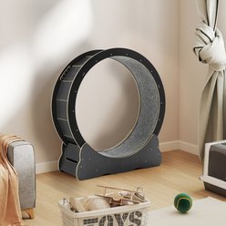 YODOLLA 46-in Indoor Cat Exercise Wheel with Detachable Carpeted Runway & Lock, X-Large, Black slide 2 of 8