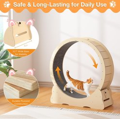 YODOLLA 41.3-in Indoor Cat Wheel with Detachable Carpeted Runway, Large, Natural slide 2 of 7