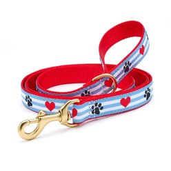 Up Country Pawprint Stripe Dog Leash, 5-ft long, 5/8-in wide