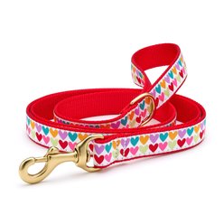 Up Country Pop Hearts Dog Leash, 5-ft long, 5/8-in wide