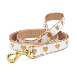 Up Country Heart of Gold Dog Leash, White, 5-ft long, 1-in wide