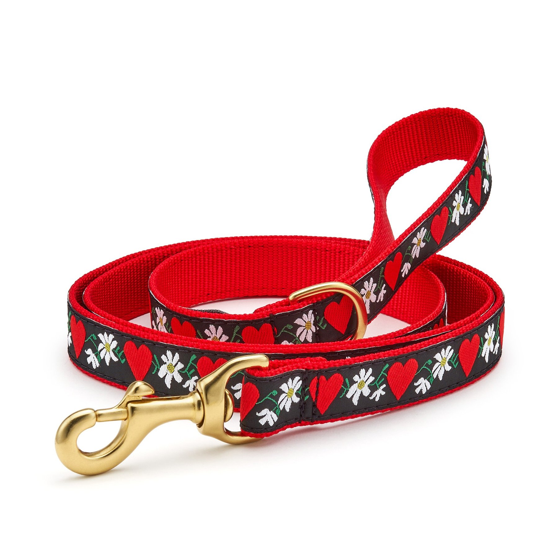 Up Country Hearts & Flowers Dog Leash, 5-ft long, 1-in wide