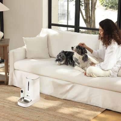 Show full view: FUKUMARU Automatic Stainless Steel Cat Feeder with Rotating Camera & 5G WiFi APP Control, 4-L / 17-cup slide 8 of 9