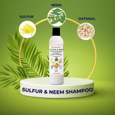 Show full view: Healthy Paw Life Sulfur & Neem Restorative Flea & Tick Shampoo for Dogs & Cats with Oatmeal, 8-fl oz bottle slide 2 of 5