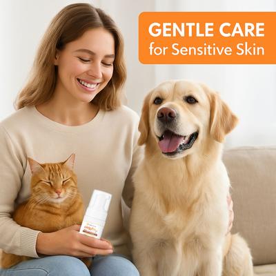 Show full view: Healthy Paw Life OMNISx Leave-On Mousse Sulfur based Veterinary-Strength Liquid Formula for Dogs & Cats, 100-mL bottle slide 6 of 7