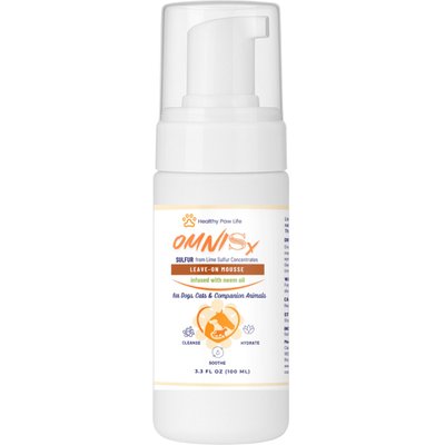 Healthy Paw Life Healthy Paw Life OMNISx Leave-On Mousse Sulfur based Veterinary-Strength Liquid Formula for Dogs & Cats, 100-mL bottle
