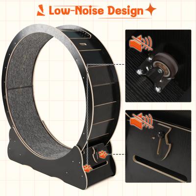 Show full view: YODOLLA 46-in Indoor Cat Exercise Wheel with Detachable Carpeted Runway & Lock, X-Large, Black slide 3 of 8