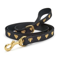 Up Country Heart of Gold Dog Leash, Black, 5-ft long, 5/8-in wide