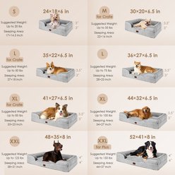 EHEYCIGA Waterproof Memory Foam Orthopedic Furniture Style Sofa Dog Bed with Removable Cover, Grey, 36 x 27-in slide 2 of 8