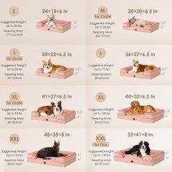 EHEYCIGA Waterproof Memory Foam Orthopedic Furniture Style Sofa Dog Bed with Removable Cover, 48 x 35-in, Dusty Pink slide 2 of 8