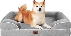 EHEYCIGA Waterproof Memory Foam Orthopedic Furniture Style Sofa Dog Bed with Removable Cover, Grey, 36 x 27-in