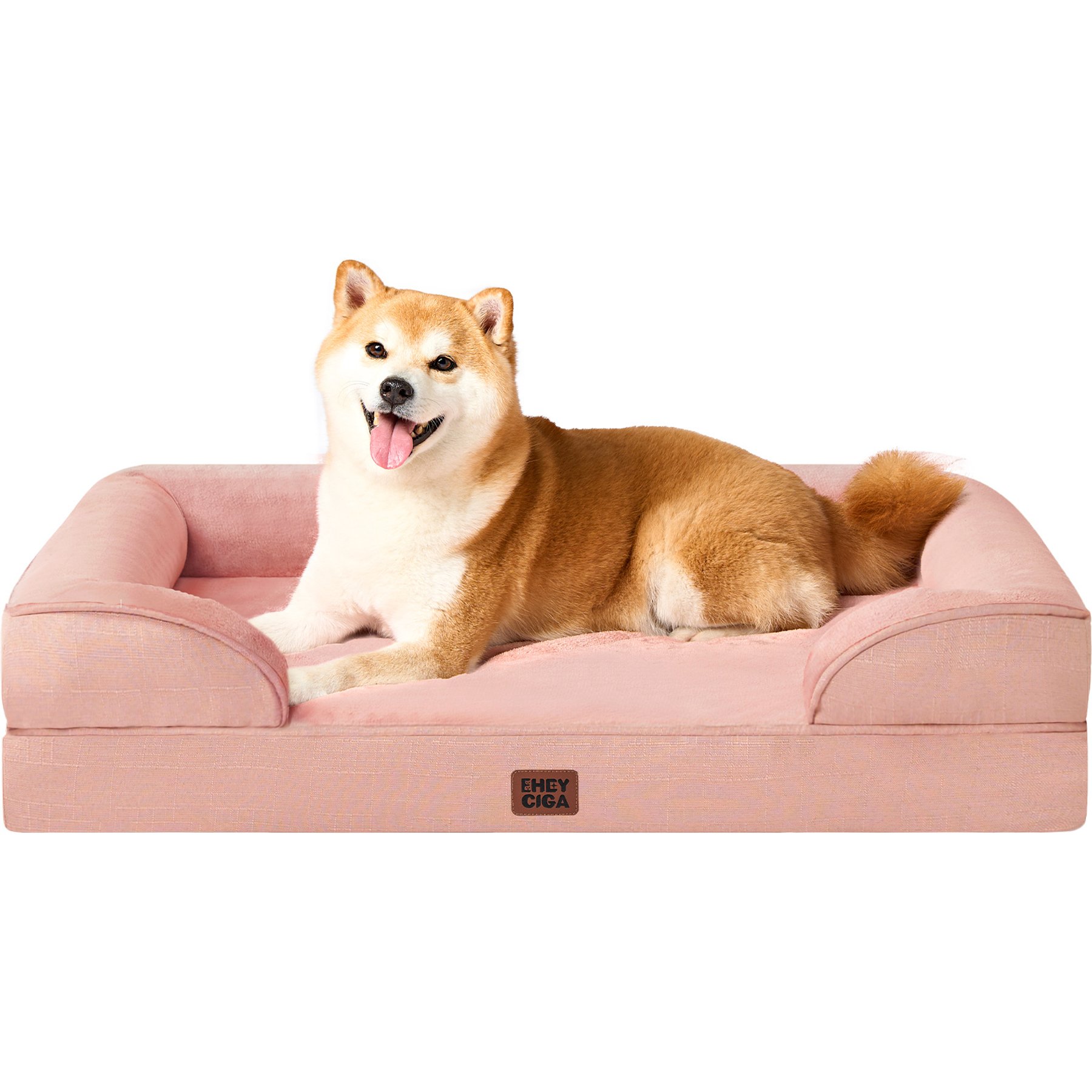 EHEYCIGA Orthopedic Memory Foam Sofa Dog Bed with Washable Removable Cover, 36 x 27-in, Dusty Pink