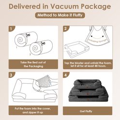 EHEYCIGA Waterproof Memory Foam Orthopedic Furniture Style Sofa Dog Bed with Removable Cover, Dark Grey, 36 x 27-in slide 2 of 8