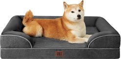 EHEYCIGA Waterproof Memory Foam Orthopedic Furniture Style Sofa Dog Bed with Removable Cover, Dark Grey, 36 x 27-in