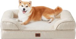 EHEYCIGA Waterproof Memory Foam Orthopedic Furniture Style Sofa Dog Bed with Removable Cover, Beige, 36 x 27-in