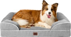 EHEYCIGA Waterproof Memory Foam Orthopedic Furniture Style Sofa Dog Bed with Removable Cover, Grey, 41 x 27-in