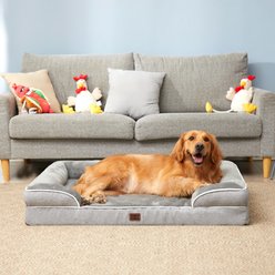 EHEYCIGA Waterproof Memory Foam Orthopedic Furniture Style Sofa Dog Bed with Removable Cover, 48 x 35-in, Grey slide 2 of 8