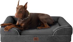 EHEYCIGA Waterproof Memory Foam Orthopedic Furniture Style Sofa Dog Bed with Removable Cover, 48 x 35-in, Dark Grey