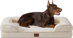 EHEYCIGA Waterproof Memory Foam Orthopedic Furniture Style Sofa Dog Bed with Removable Cover, 48 x 35-in, Beige