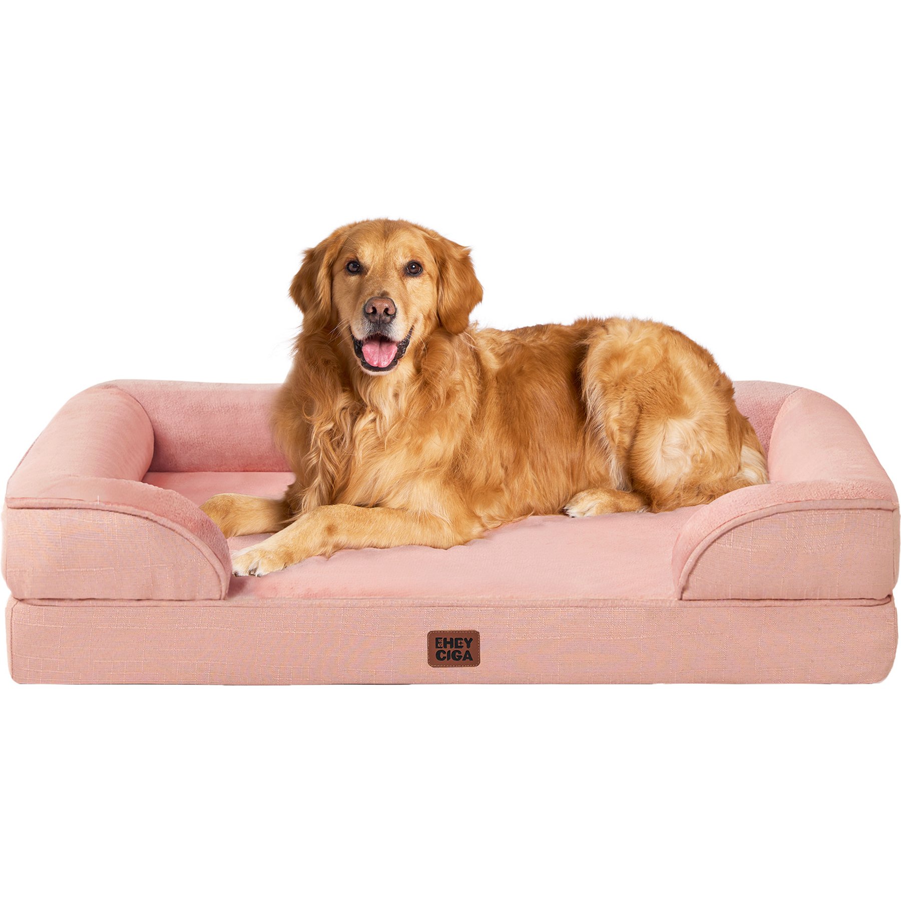 EHEYCIGA Orthopedic Memory Foam Sofa Dog Bed with Washable Removable Cover, 44 x 32-in, Dusty Pink