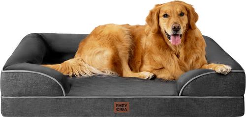 EHEYCIGA Waterproof Memory Foam Orthopedic Furniture Style Sofa Dog Bed with Removable Cover, 44 x 32-in, Dark Green