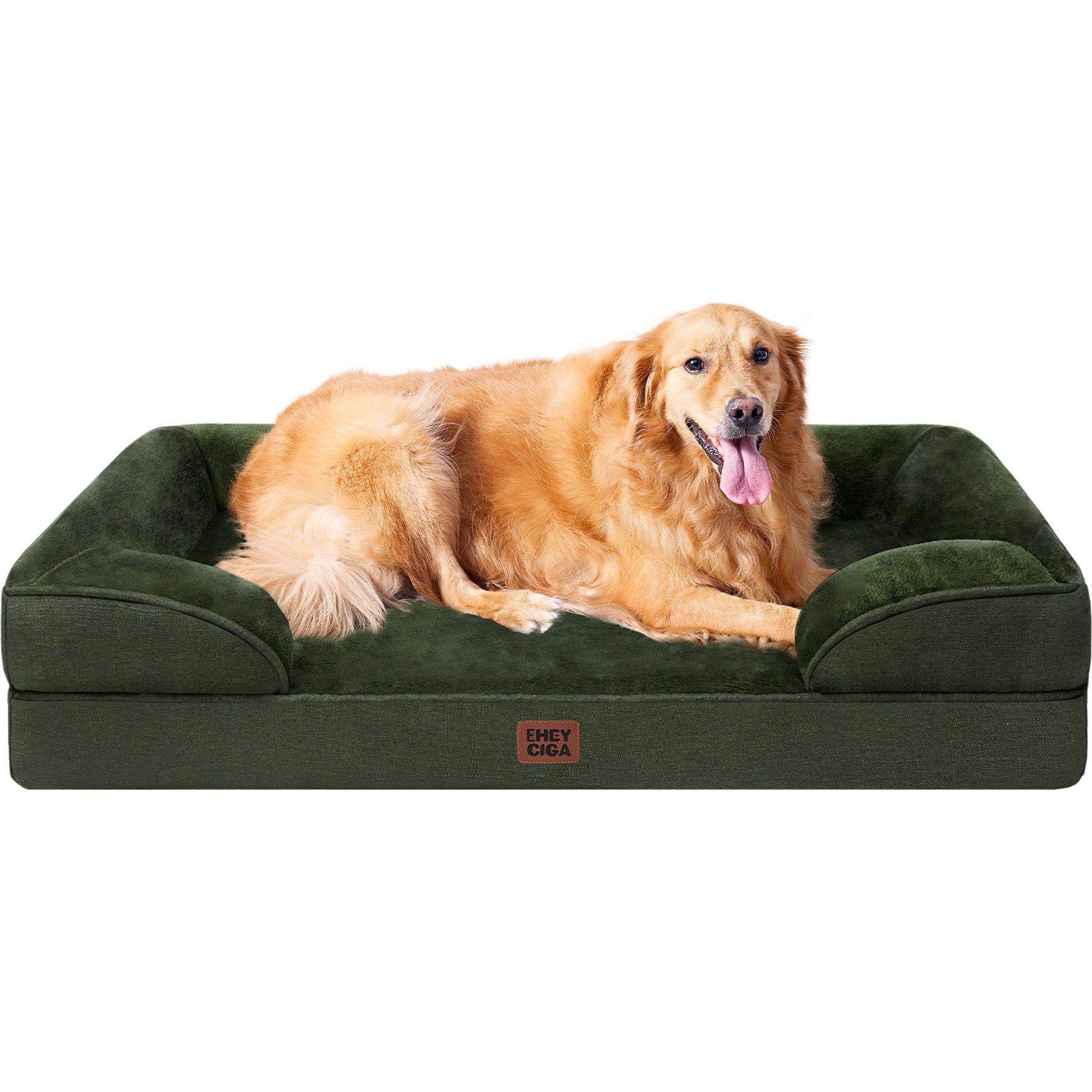 EHEYCIGA Orthopedic Memory Foam Sofa Dog Bed with Washable Removable Cover, 44 x 32-in, Dark Green