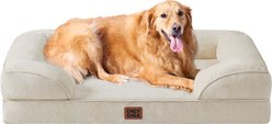 EHEYCIGA Waterproof Memory Foam Orthopedic Furniture Style Sofa Dog Bed with Removable Cover, 44 x 32-in, Beige