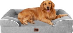 EHEYCIGA Waterproof Memory Foam Orthopedic Furniture Style Sofa Dog Bed with Removable Cover, 44 x 32-in, Grey