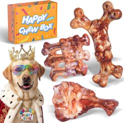 Kseroo ChienBox Aggressive Chewers Bacon Flavor Nylon Tough Chew Dog Toy, 3 count, Brown