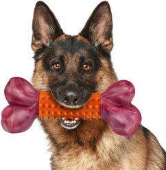 Kseroo Aggressive Chewers Peanut Butter Flavor Nylon & Rubber Tough Chew Dog Toy, Orange, 1 count