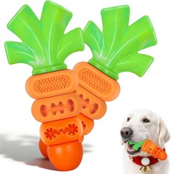 Kseroo Aggressive Chewers Bacon Flavor Nylon & Rubber Tough Chew Dog Toy, Orange, 2 count