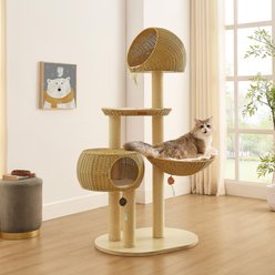 Sam's Pets Chase Natural Oak 63-in Cat Tree & Condo, Beige, Medium slide 2 of 8