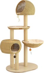 Sam's Pets Chase Natural Oak 63-in Cat Tree & Condo, Beige, Medium