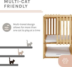 Sam's Pets Yves Rectangle Natural Oak Cat Tower & Condo, Beige, Medium slide 2 of 9