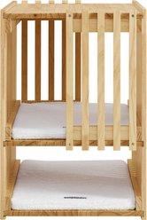 Sam's Pets Yves Rectangle Natural Oak Cat Tower & Condo, Beige, Medium