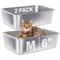 Show in main carousel: FUTAM Stainless Steel & Metal Cat Litter Box, Medium, 2 count slide 1 of 8