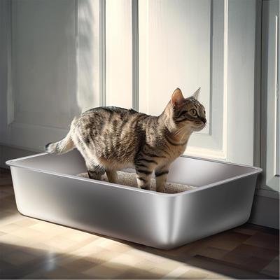 Show full view: FUTAM High Sided Stainless Steel Cat Litter Box, X-Large, 2 count slide 7 of 7