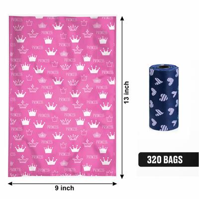 Show full view: Parisian Pet Princess Hearts Waste Bags Eco-Friendly Leak-Proof Black Poop Bag for Dogs, 16 count slide 3 of 5