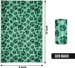 Parisian Pet Blue & Green Paws Waste Bags Eco-Friendly Leak-Proof Black Poop Bag for Dogs, 16 count slide 2 of 4