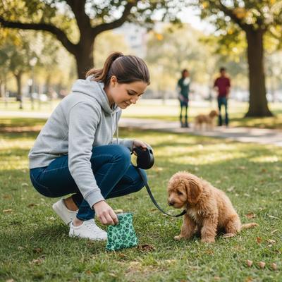 Show full view: Parisian Pet Blue & Green Paws Waste Bags Eco-Friendly Leak-Proof Black Poop Bag for Dogs, 16 count slide 4 of 4