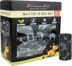 Parisian Pet Dog House Waste Bags Eco-Friendly Leak-Proof Black Poop Bag for Dogs, 16 count