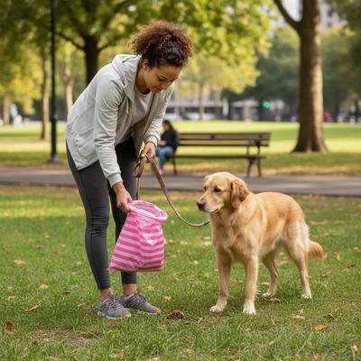 Show full view: Parisian Pet Pink Stripes & Dots Waste Bags Eco-Friendly Leak-Proof Black Poop Bag for Dogs, 16 count slide 5 of 5