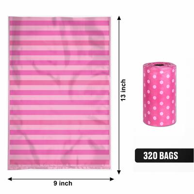 Show full view: Parisian Pet Pink Stripes & Dots Waste Bags Eco-Friendly Leak-Proof Black Poop Bag for Dogs, 16 count slide 3 of 5