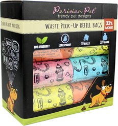 Parisian Pet Shoutout Waste Bags Eco-Friendly Leak-Proof Black Poop Bag for Dogs, 16 count