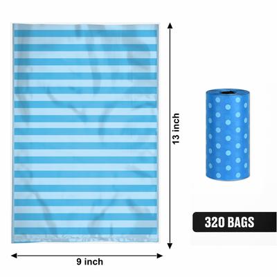Show full view: Parisian Pet Blue Stripes & Dots Waste Bags Eco-Friendly Leak-Proof Black Poop Bag for Dogs, 16 count slide 2 of 4