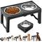 Show in main carousel: Mutrelenx Stainless Steel Elevated Dog Bowls & Stand, Large: 50-oz, Black slide 1 of 8