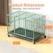 Show in main carousel: Xbrigh Indoor Escape-Proof Double-Door Steel Dog Cage with Removable Tray & Wheels, Green, 48-in slide 5 of 9